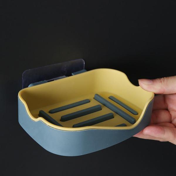 ウォールマウントソープディッシュ.自己粘着石鹸ホルダードレイン.二重層排水石鹸箱浴室.キッチン