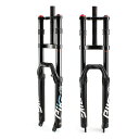 MTBバイクフロントフォーク 27.5 29インチ 超軽量 ダブルショルダーコントロール ダウンヒルサスペンション DH空気圧 28.6mmストレートチューブ 150mm (色 : Black, Size : 26 inch)