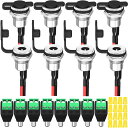 8個 5.5x2.1mm DCジャック 配線済みメス 11mm取付穴 DC電源ジャック パネルマウント バレルジャック 5.5x2.1mmオスDCコネクタプラグと防水カバー配線キャップ付き オーディオビデオ用