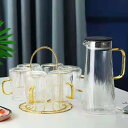 ハンドル付き縦型カラーホウケイ酸ガラスコールドケトル家庭用ジュースポットレストランティーポット ポットコールドケトル