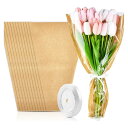 50 個のクラフト紙花屋ラップバッグ結婚式、バレンタイン用のフラワーアレンジメント用品