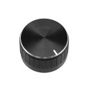 T ロータリーノブ 電位差計用 音量コントロール アルミ合金製 30x17mm ブラック