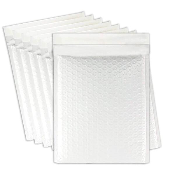 Mサイズ クッション封筒 外寸 200x240mm 配送用防水緩衝材 白 エアキャップ付き郵送用封筒袋 梱包