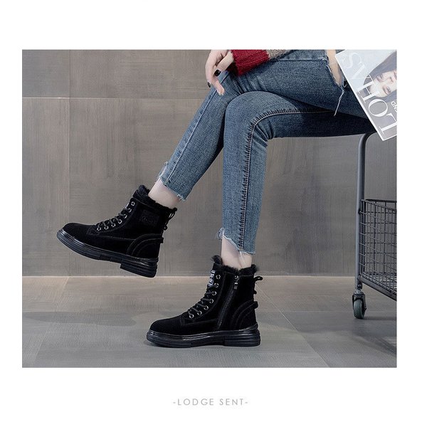 楽天エムーエムショップ人気商品超目玉ムートンブーツ レディース 防寒 裏起毛 マーチンブーツ 女性 靴 シューズ 冬靴 短靴 ショートブーツ 裏ボア レースアップ スノーブーツ カジュアル 保温