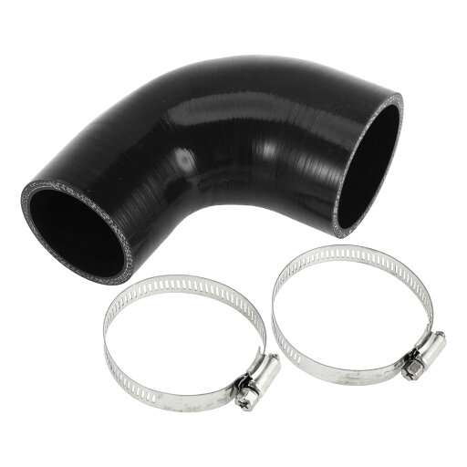 T 1セット 51mm/2.01"-60mm/2.36" ID 90mm/3.54" 長さ 90度 ブラック カーシリコンホース クランプ付き クーラントホース ユニバーサル T 1セット 51mm/2.01"-60mm/2.36" ID 90mm/3.54" 長さ 90度 ブラック カーシリコンホース クランプ付き クーラントホース ユニバーサル