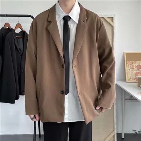 スーツカジュアルなトレンチコート韓国レトロでゆったりかっこいいメンズトップス スーツカジュアルなトレンチコート韓国レトロでゆったりかっこいいメンズトップス