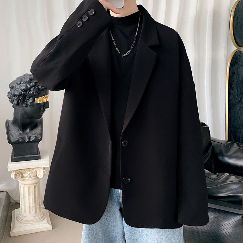 スーツ ブレザー男春秋カジュアルブレザー男コートゆったり肩当てトップス