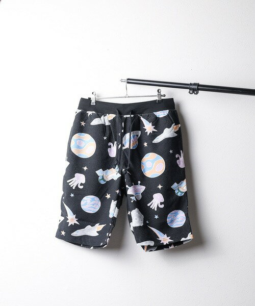 ルームウェア パジャマ ミニ裏毛 総柄プリントショーツ レディース メンズ