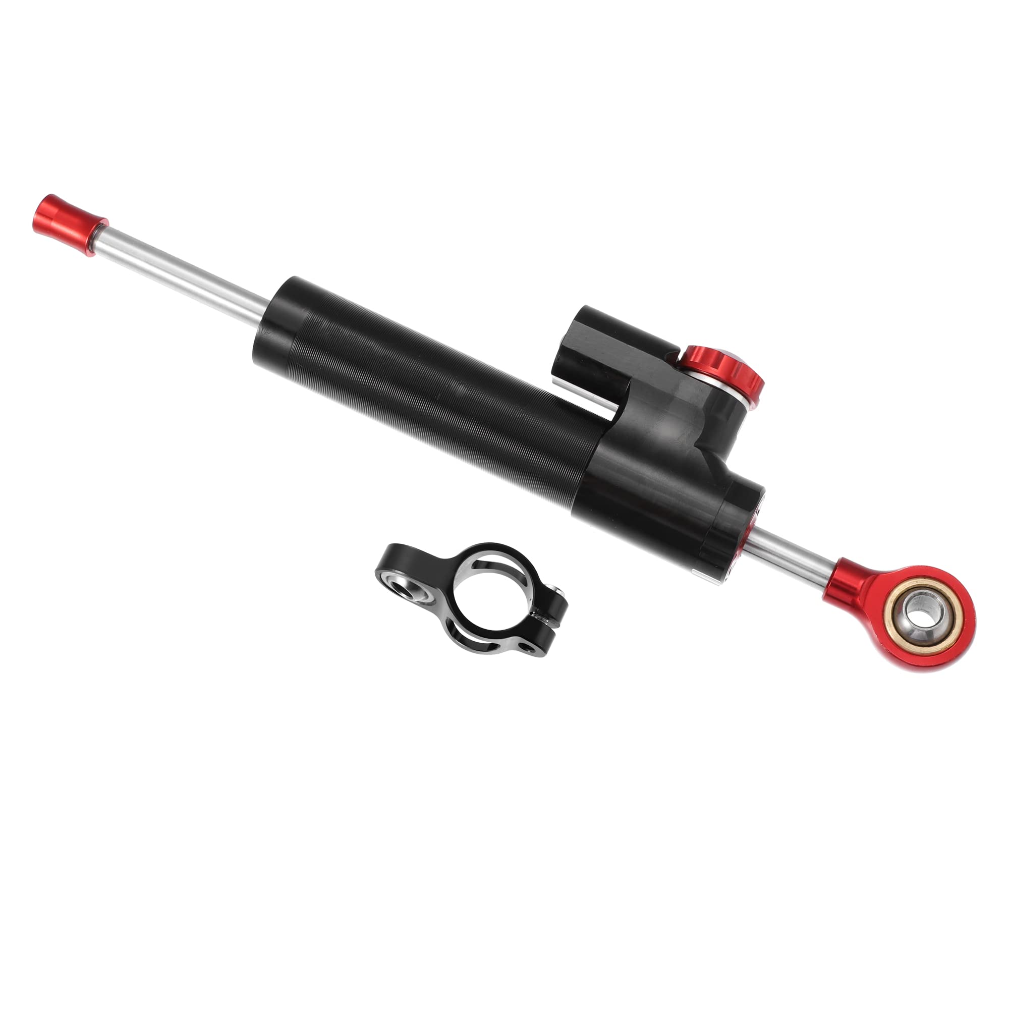 T 二輪用ステアリングダンパー 調整可能なリニアスタビライザー スクーター用 ユニバーサル ブラック