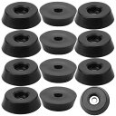 Tゴム製足バンパー ゴム 足 バンパー 家具椅子足用 パッド ワッシャー付き D18x15xH5mm 12個入り