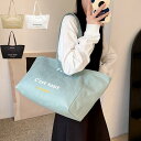 春 夏トートバッグ レディース 大容量 キャンバス 帆布 カバン 鞄 大人 おしゃれ シンプル 2way 通勤 ショッピング a4 大きめ 英字刺繍