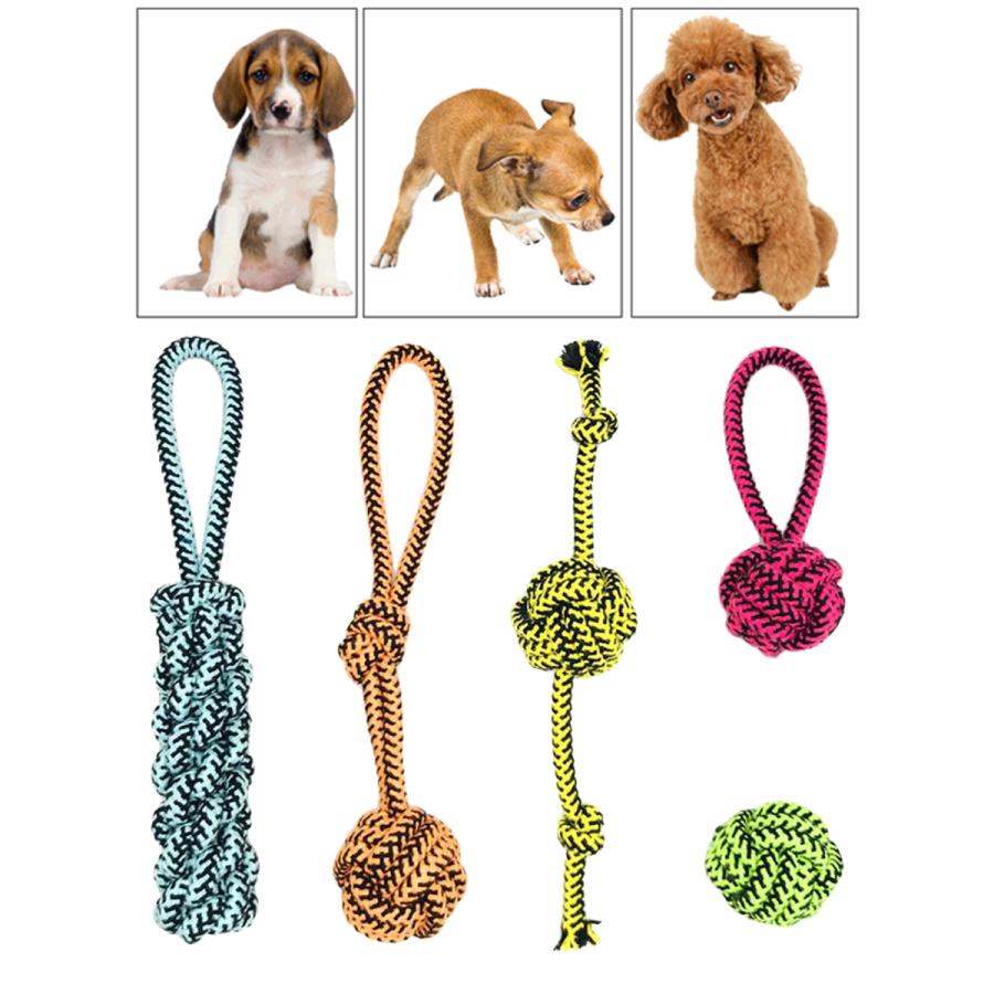 コットンペットチューロープタフなおもちゃの結び目歯が生えるおもちゃ歯の健康のため