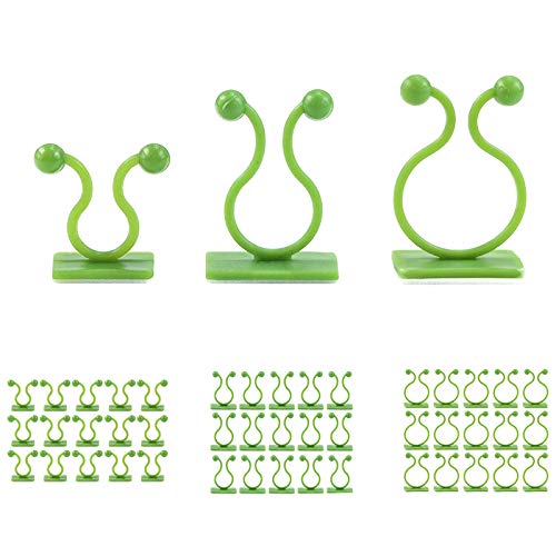 120 個の緑の目に見えない壁つる固定クリップ、植物クライミング固定装置自己粘着性固定フックつる固定装置