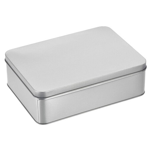 T ブリキ缶 ファイル収納ボックス ギフトボックス 長方形 蓋付き シルバートーン 220 x 160 x 69mm 1個入り T ブリキ缶 ファイル収納ボックス ギフトボックス 長方形 蓋付き シルバートーン 220 x 160 x 69mm 1個入り