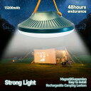 1pc 13200mAh キャンプランタン、ポータブルマグネット調光可能なテント電球、1800LM 強力な防水ワークランプ