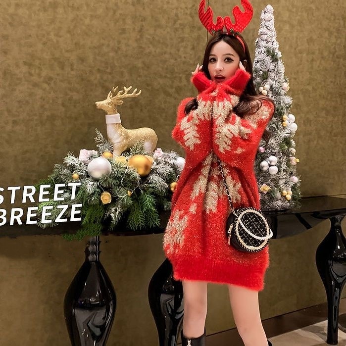 ベーシックニット ニットウェア 秋冬に着たい ベーシック セーター 韓国ファッション セミロング クリ..