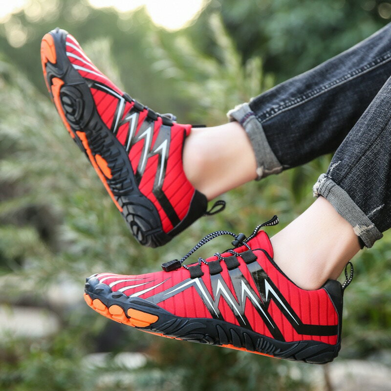 厚みのあるリバートレースシューズ親子アウトドア5本指裸足シューズ裸足靴登山滑り止めハイキングシュ..
