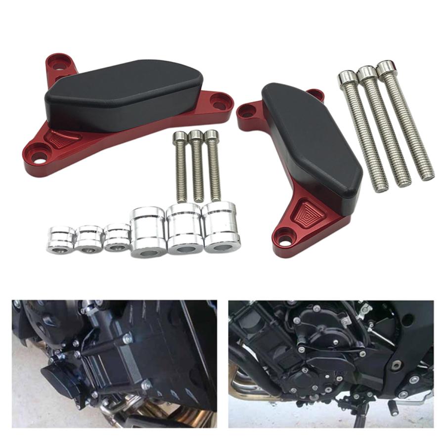 ヤマハFZ1フェイザー2006-2016レッドのオートバイエンジンガードスライダーカバー