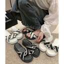 夏 厚底サンダル ねじり配色クロスサンダル夏