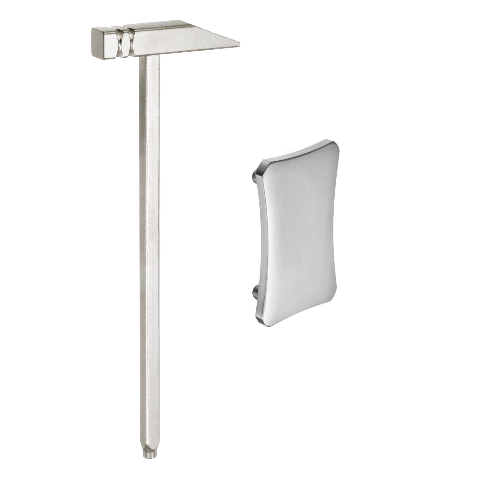 T ダブルフェース小型鋼槌 6"四角デュアルヘッドマルチ機能ハードヘッドメタルマレット シルバートーン