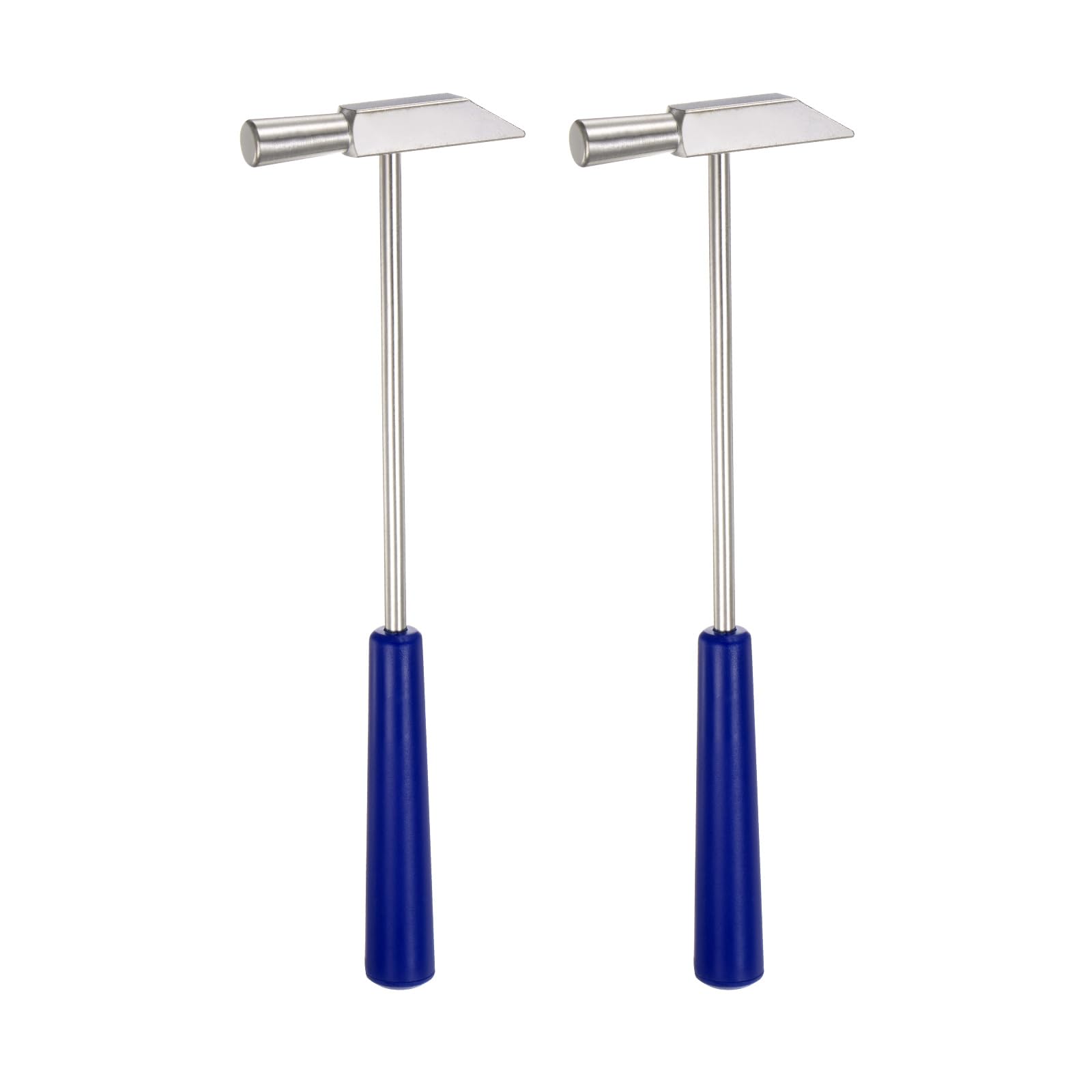 T 2個セット 小型プラスチックメタル槌 8" ラウンドトライ アングルデュアルヘッド マルチ機能マレット 宝石ウォッチ手芸用 ブルー