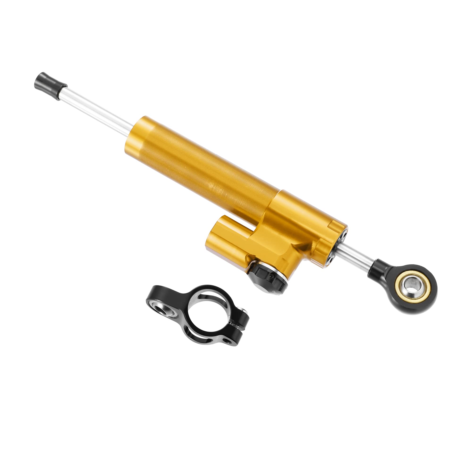 T 二輪用ステアリングダンパー 調整可能なリニアスタビライザー スクーター用 ユニバーサル ゴールドト..