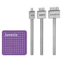 T 3個セット レザープロングパンチ 4mm 2/4/6本のプロング ダイヤモンドレーシング 高炭素鋼製 レザーステッチングパンチ チゼル ホールパンチ パンチ...
