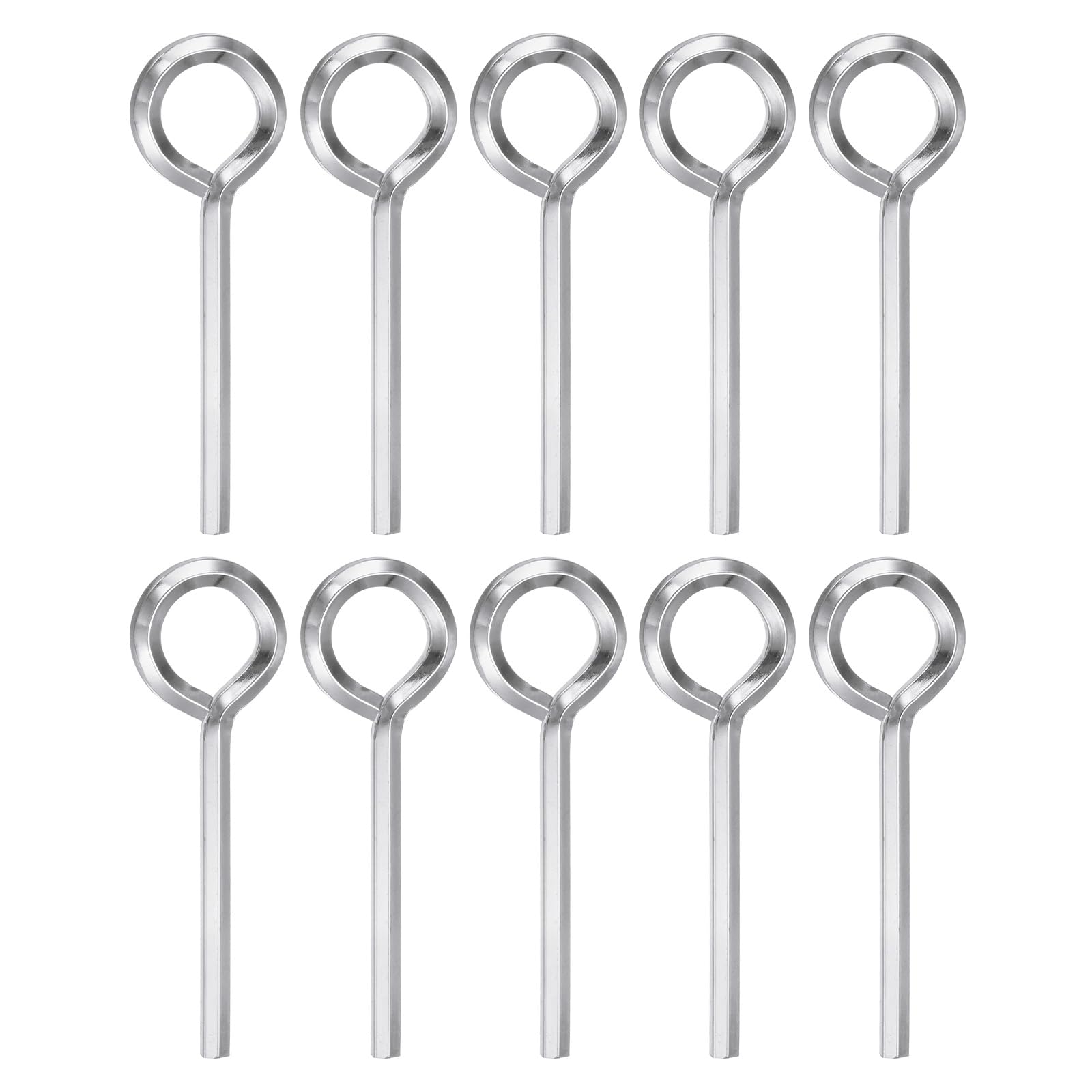 T 10個セット ドギング六角レンチ 5/32" SAE メタル ドアキー スパナ オーリング フルループ付き シルバートーン