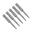 T トルクススクリュードライバビット 50mmの長さ 6mm ヘキサ シャンク T8 マグネティック トルクス ヘッド スクリュードライバー ビット S2 高合金鋼 5個入り(3)