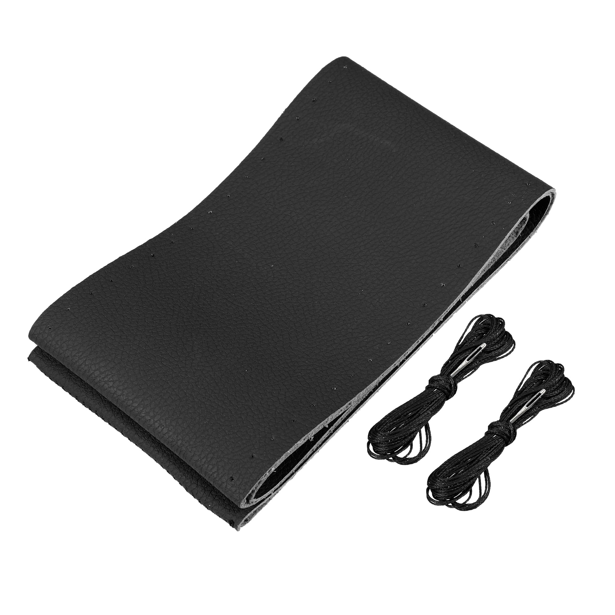 T ステアリングホイールカバーステッチ 手縫い 針と糸付き ユニバーサル 39-40.5cm直径用 車 トラック ..