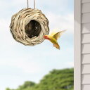 手編みの鳥の巣、吊り下げ式草製鳥の家、ボール型ねぐらポケットハチドリの巣、屋内屋外フィンチ用鳥小屋