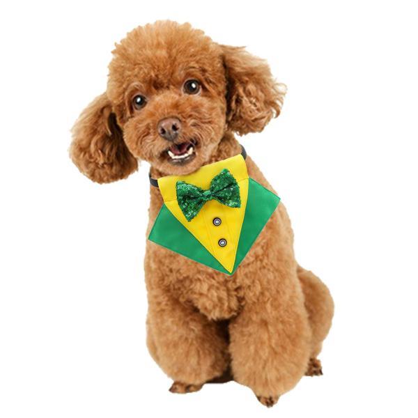犬のバンダナカラーW /蝶ネクタイ聖パトリックの日コスプレドレスコスチュームパーティー