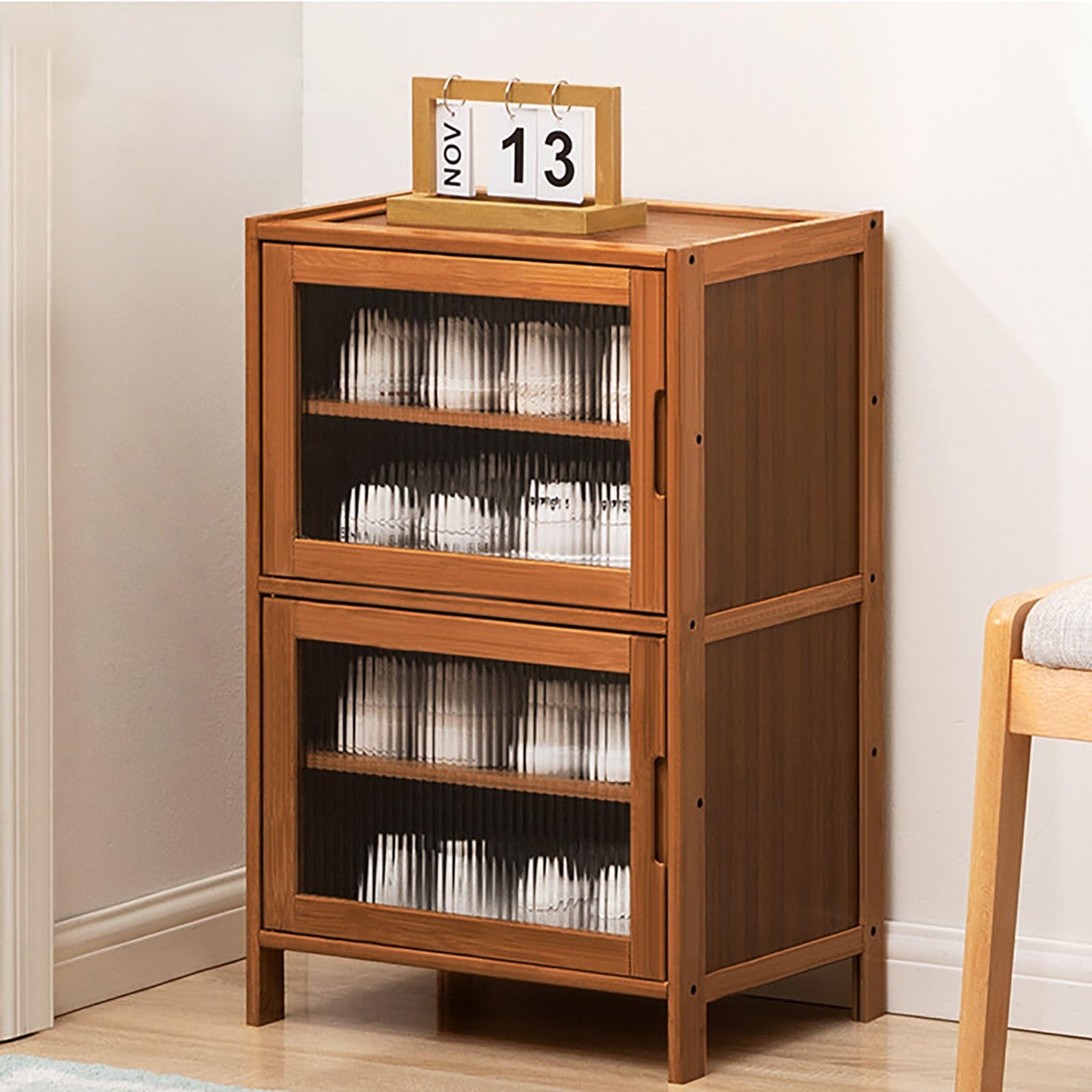 下駄箱 縦長 扉付き シューズラック 狭い靴箱 奥行32cm 靴箱 シューズオーガナイザー エントランス 玄関 収納 小物収納 収納ラック おしゃれ 靴ラック 省スペース 大容量 竹製 シューズラック 木製 靴棚 組立簡単 靴収納 幅43cm(4段)