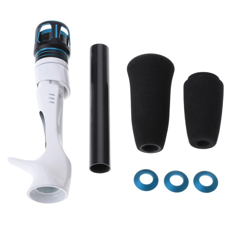 EVAハンドルキットスプレー塗装リールシートDIYフィッシングロッドアクセサリーブルー