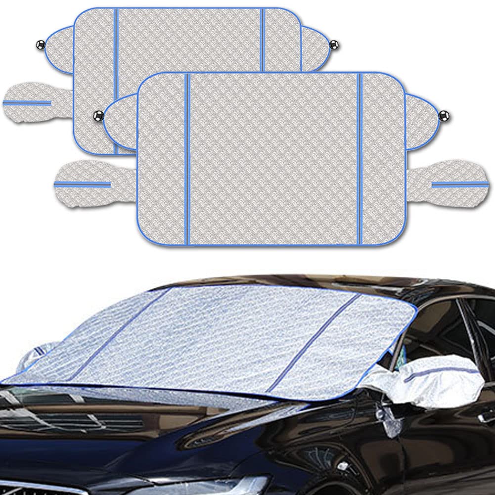 フロントガラスカバー 凍結防止カバー フロントカバー 凍結防止シート サンシェード カバー 5枚磁石内..