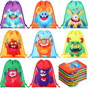 24ピース 巾着袋 かわいいパーティー記念品バッグ テーマパーティー グッディーキャンディバッグ 再利用可能な巾着ギフトバッグ 子供の誕生日パーティー ベビーシ...