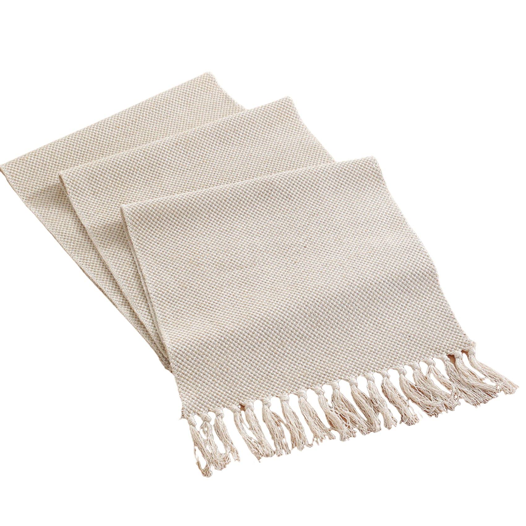 農家のテーブルランナー、ヴィンテージの素朴なテーブルランナー、綿の編みこみのコーヒーテーブルラン..