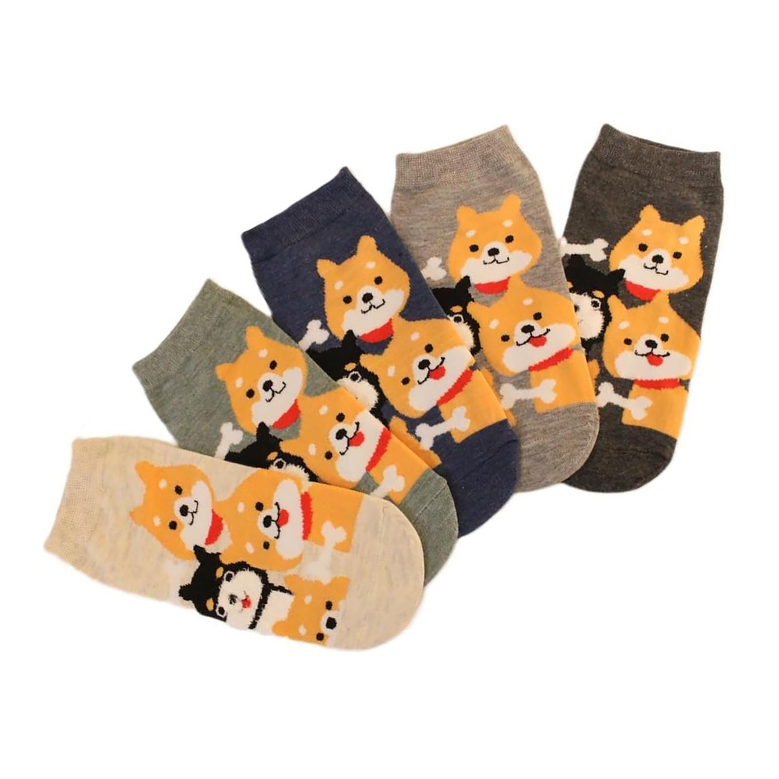 靴下 レディース 5足セット 22.0 cmから25.0 cm 柴犬 ソックス セット 可愛い 犬 いぬ くつした 女の子 くつ下 靴した しば犬