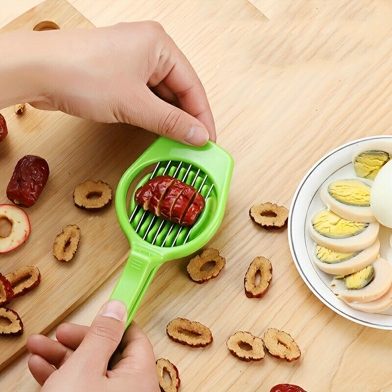 1pc/2pcs ステンレススチール 赤いデーツ コア抜き スライサー サンザシ キノコ イチゴ 卵 分離器 多機..