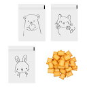 ラッピング 袋 小分け袋 OPP袋 セット 【100pcs】クマ ネコ ウサギ 自粘袋 透明包装袋 テープ付きビニール袋 個包装袋 ビスケットパン包装袋 誕生日 結婚式 パーティー お祭りなどに最適 7*7+3cm