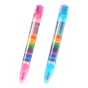 クレヨン アートクレヨン 色鉛筆 子供【2個入り】 20色クレヨン カラークレヨン DIY絵画クレヨン 学生ドローイング 子供用ギフト 学校文具に コンパクトでポータブル 使いやすい 取り外しおよび交換可能 ペンの殻の色はランダム