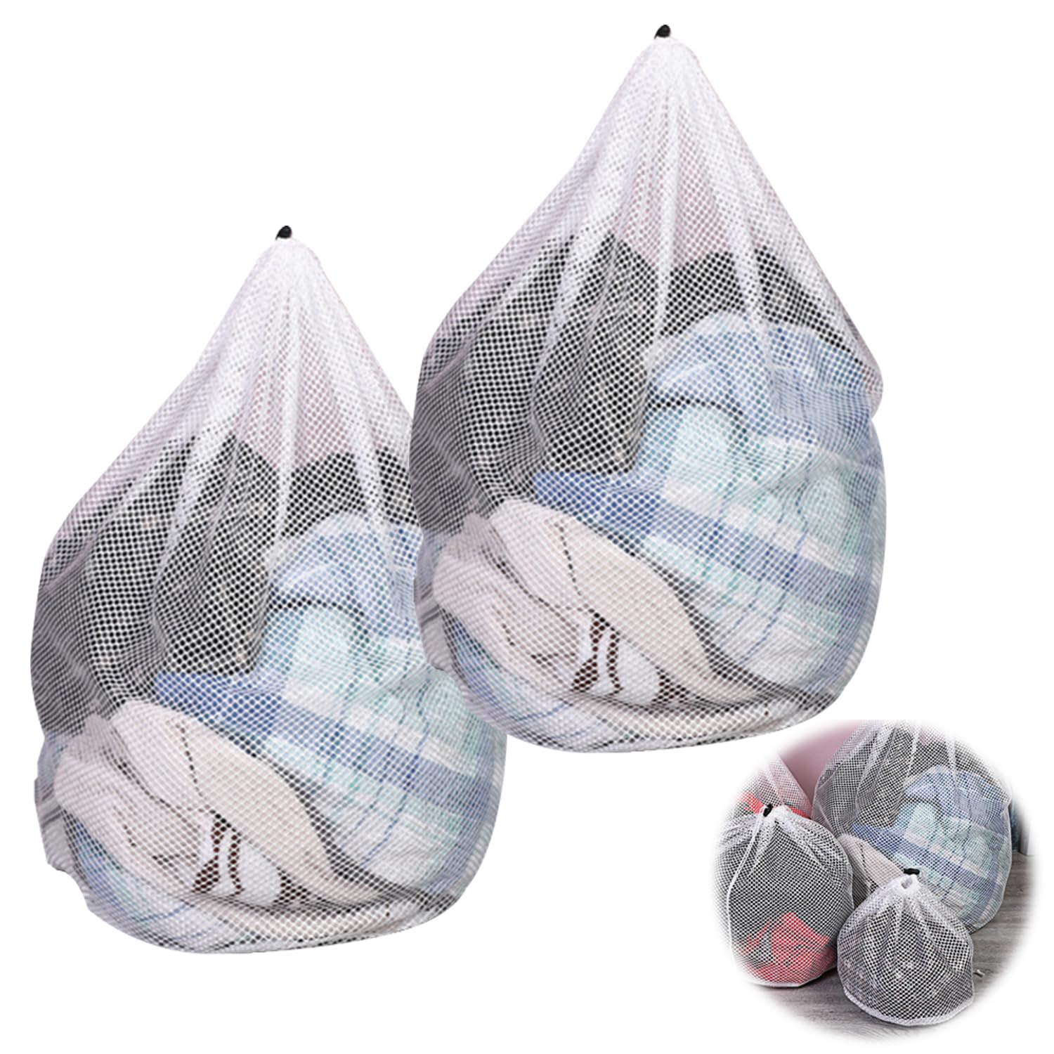 大の洗濯ネット 布団用洗濯ネット【2枚セット】60x80cm粗目洗濯袋 衣類損傷防止 毛布 ぬいぐるみ 枕 洗える 耐久性 旅行 家庭用