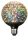G125 3W(30W形相当)LED 装飾電球 3D 花火型 E26口金 綺麗電球 カラフル レトロエジソン レトロ風・全方向タイプ 調光器非対応 (G125)