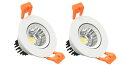 2個入 角度調整可能 5W 3.5インチ LED ダウンライト 埋め込み 超高輝度 350lm(35W水銀灯替わり) 穴径75mm 4000K白色 倉庫 工場 屋内照明 天井照明 (4000K, 白)