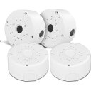 カメラ防水ジャンクションボックス 4PCS 直径12cm 高さ5.3cm ホワイト DIYボックス カメラジャンクションボックス ネットワークカメラに最適 電気ハウジング 屋内でも屋外でも設置可能 ねじケーブルボックス