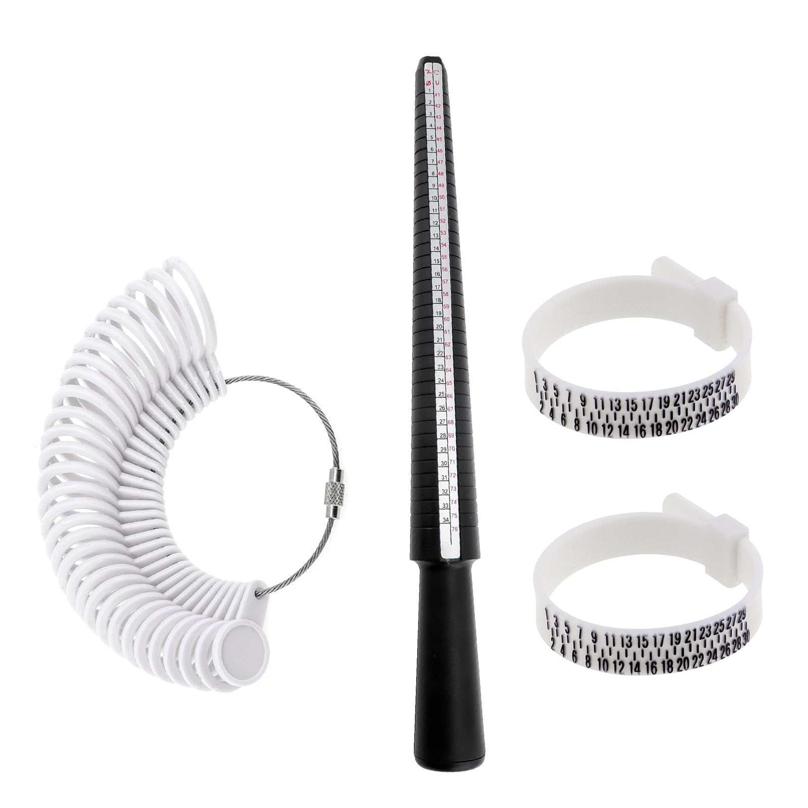 リングゲージ リングサイズゲージ 日本標準規格1号-34号対応 4点セット 指輪 サイズ 計測 アルミ製 プ..