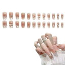 ネイルチップ ネイルシール 3D爪 24枚入 付け爪 優雅 可愛い 短い 中長 フレンチネイル insで色 ファッション ネイル 結婚式ネイルチップ 花嫁ネイル