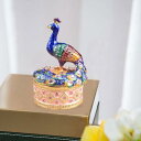 エナメルを塗られた孔雀の装身具の箱のオフィスの装飾の結婚式の党の好意の箱