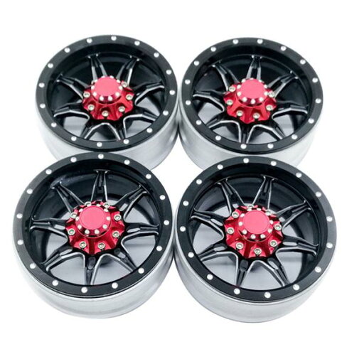 4個1/10 RCカーホイールリムセットRCロッククローラーアップグレードパーツブラック 4個1/10 RCカーホイールリムセットRCロッククローラーアップグレードパーツブラック