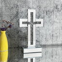 クリスタル クロス オブジェ 置物 ガラス ミラー 鏡 卓上 十字架 キラキラ ダイヤモンド調 ラグジュアリー クリスマス 感謝祭 デコレーション 装飾 飾り ...